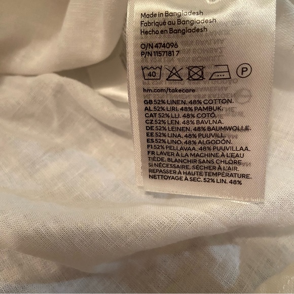 H&M White Linen Blend Blouse - Picture 4 of 5